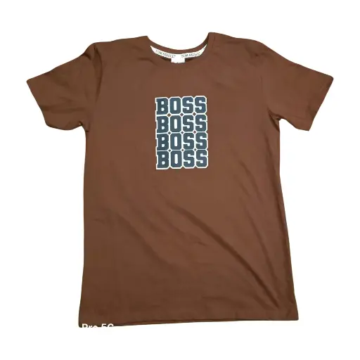 Men's Brown"BOSS BEAR"Graphic tee T-Shirt 